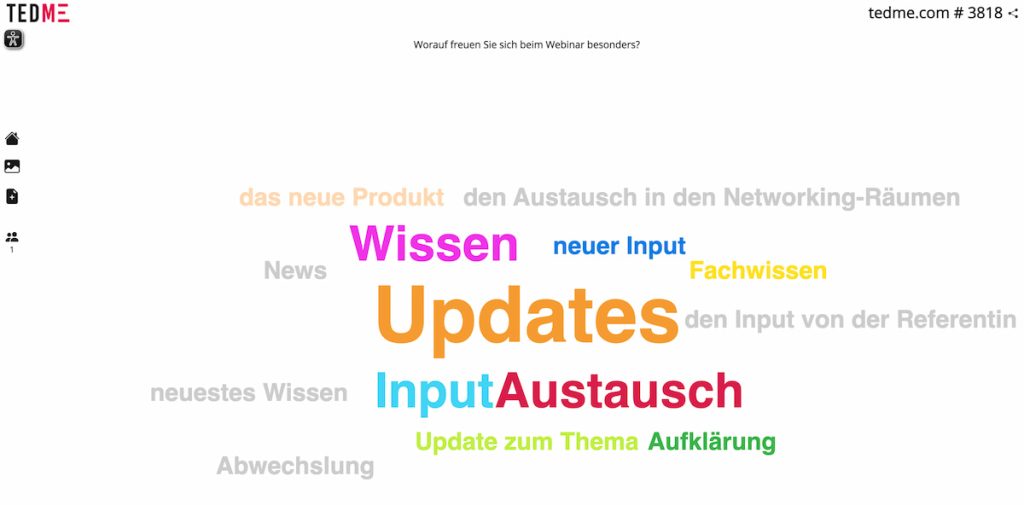Wortwolken mit TEDME - für Ihre Webinare